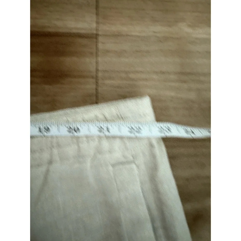 Baracuta Men's XXL 100% Linen Drawstring Pants Beige Elastic Waist Straight Leg